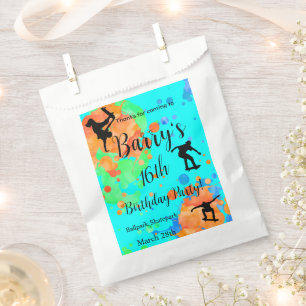 Skateboard Birthday  Party Thank You Favour Bag