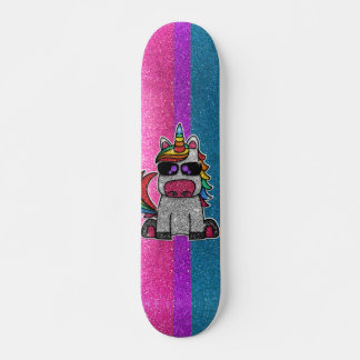 Skateboard Bisexual Pride Parties scintillant Rainbow Unicorn