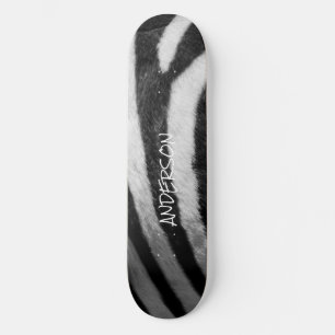 Skateboard Black And White Zebra
