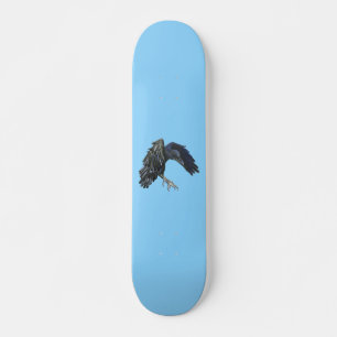 Skateboard Black Crow Master of Time Illustration Sky Blue