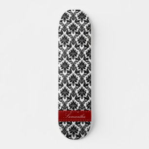Skateboard Black Damask Lace Broquade Old School Skate