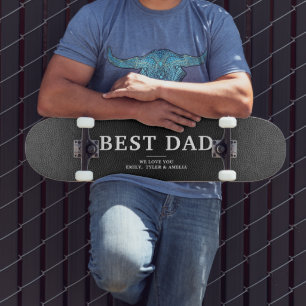 Skateboard Black Leather Best Papa Père`s Day Skate