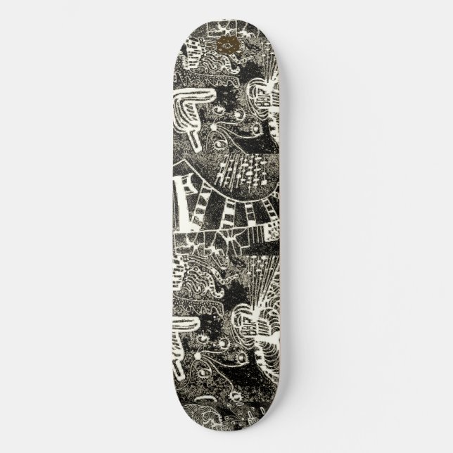 Skateboard Black Sepia Abstract  (Recto)