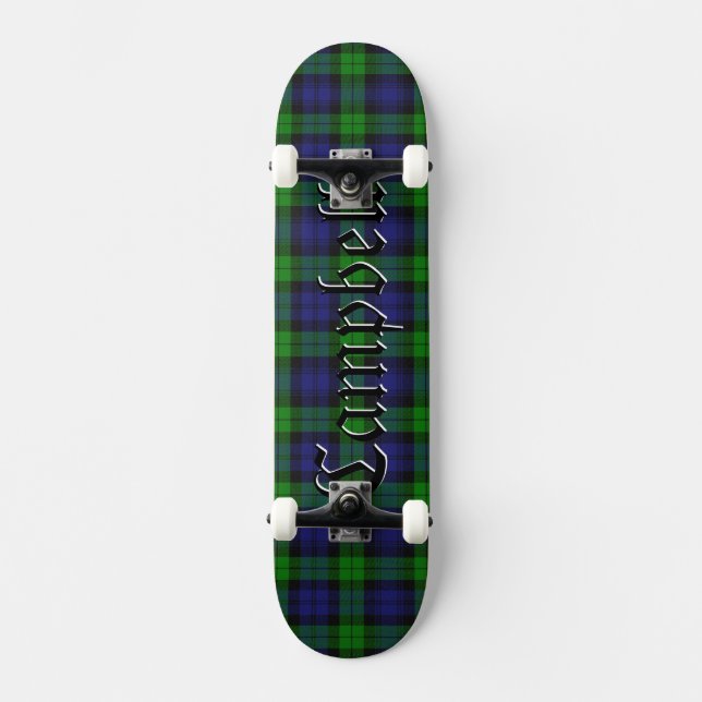 Skateboard Black Watch Campbell Tartan Scottish Plaid Motif (Recto)