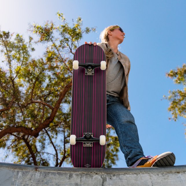 Skateboard Black with Pink Lines HAMbWG  (Outdoor 1)