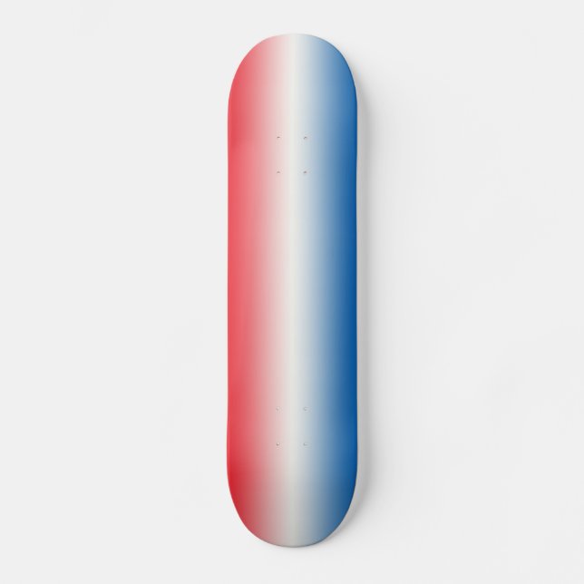 Skateboard Blanc et bleu rouges (Recto)