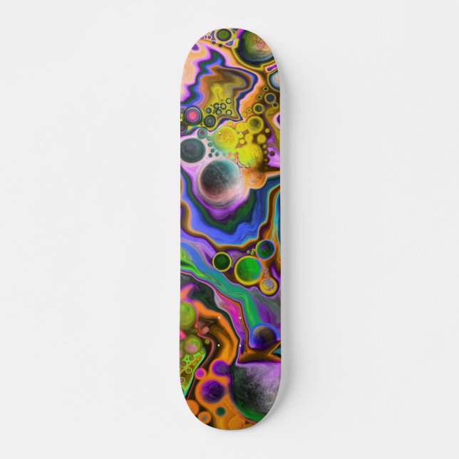 Skateboard Blast de couleur Art moderne Abstrait fluide (Devant)