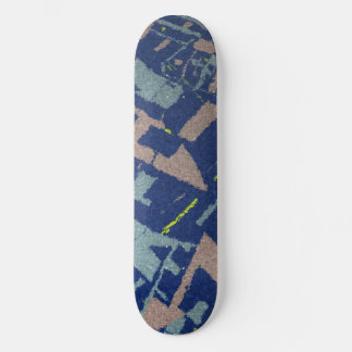Skateboard Bleu à section dorée