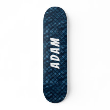 skateboard bleu élégant