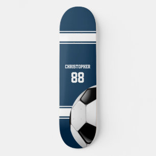 Skateboard Bleu et blanc Stripes Jersey Soccer Ball