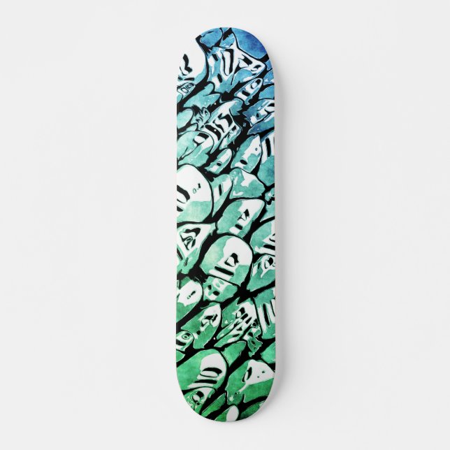 Skateboard Bleu et vert (Devant)