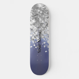 Skateboard Bleu gris et fausse parties scintillant