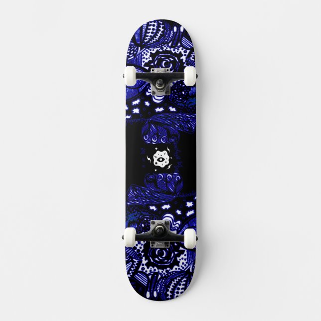 Skateboard Bleu noir (Recto)