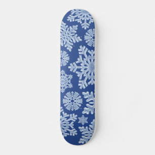 Skateboard Bleu profond Frost hiver Snowflakes Noël