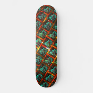 Skateboard Bleu "yeux encadrés", carré, rayures ou râpe rouge