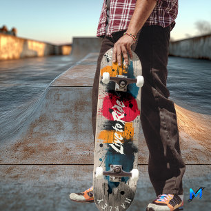 Skateboard Bloc de couleur Abstrait en gras - Conception en d
