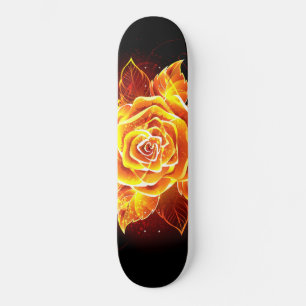Skateboard Blooming Fire Rose