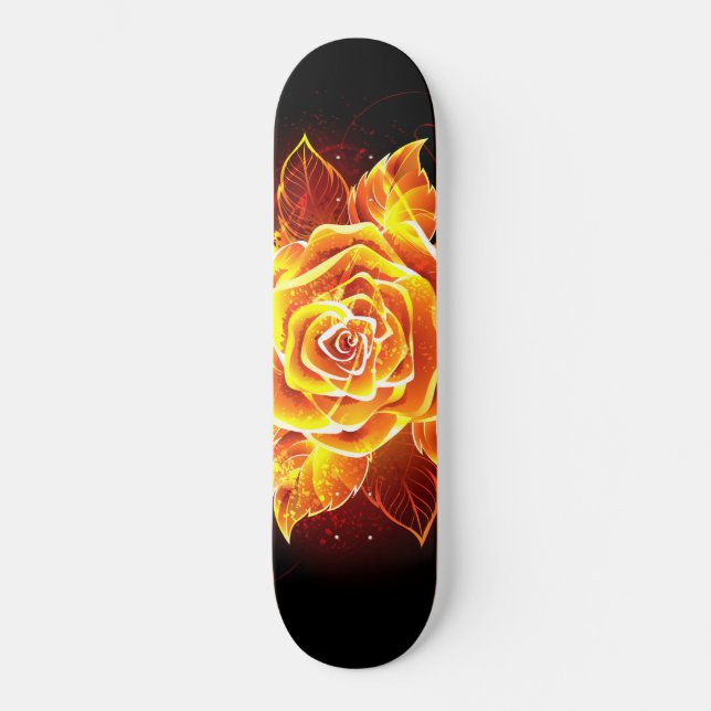 Skateboard Blooming Fire Rose (Recto)