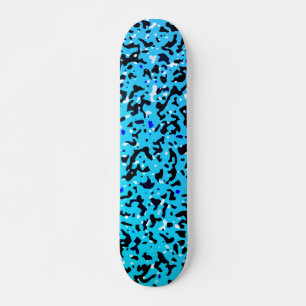 Skateboard Blue Camo Pattern