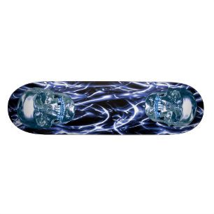 Skateboard Blue Chrome Skuls