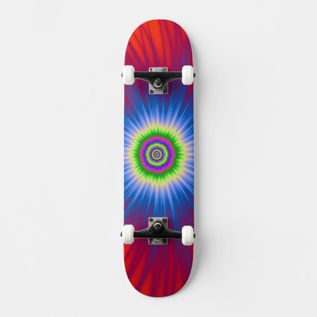 Skateboard    Blue Explosion on Red (Front)