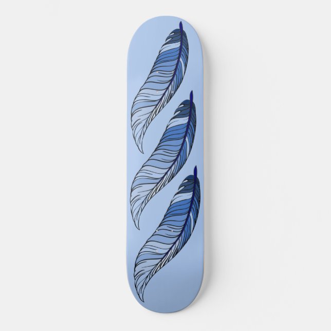 Skateboard - Blue Feathers (Front)