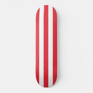 Skateboard Blue Fiery Red & White Stripe