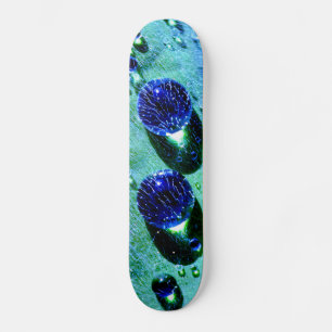 Skateboard Blue Raindrops Water Pearls Macro Drôle Photo -