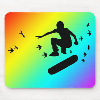 skateboard. board with birds. mouse pad