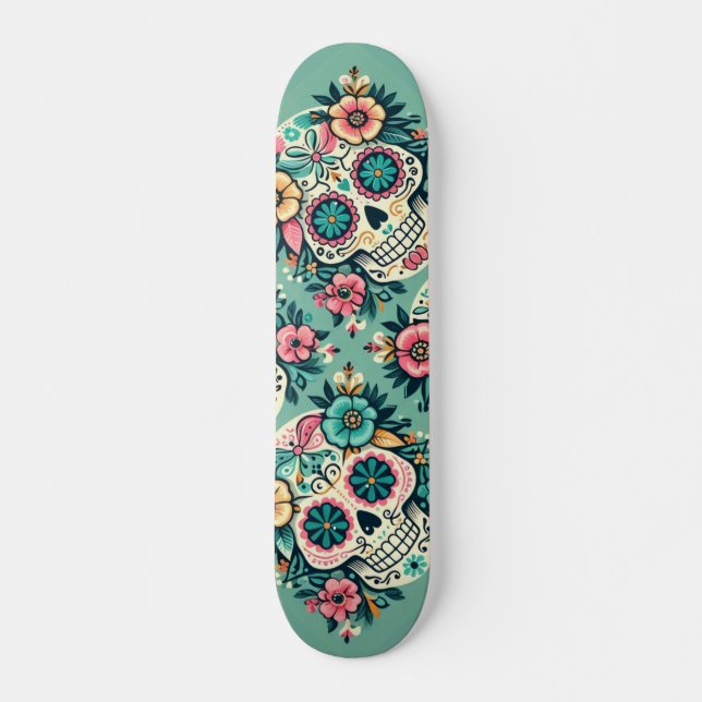 Skateboard Boho Crânes de Sucre (Devant)