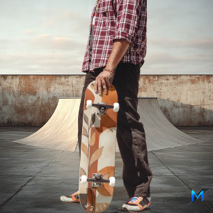 Skateboard Boho en terre cuite - Feuille biologique minimalis