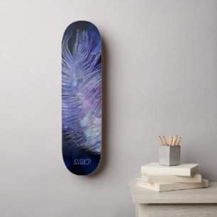 Skateboard *~* Boho Midnight Sky Cosmic Pastel Feather