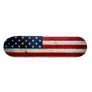 Skateboard Bois affligé par cool de drapeau américain