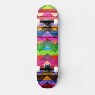 Skateboard Bois coloré Chevron Abstrait #2