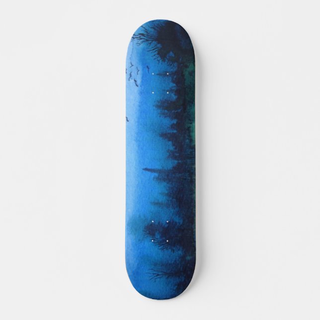 Skateboard bois éffrayant contemporain vert et noir (Devant)