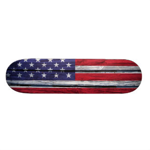 Skateboard Bois rustique de drapeau américain