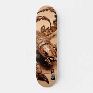 Skateboard Bois Scorpion sculpté design minimaliste
