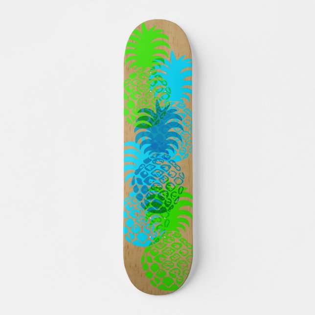Skateboard Bois tropical hawaïen de Faux d'ananas de Momona (Devant)