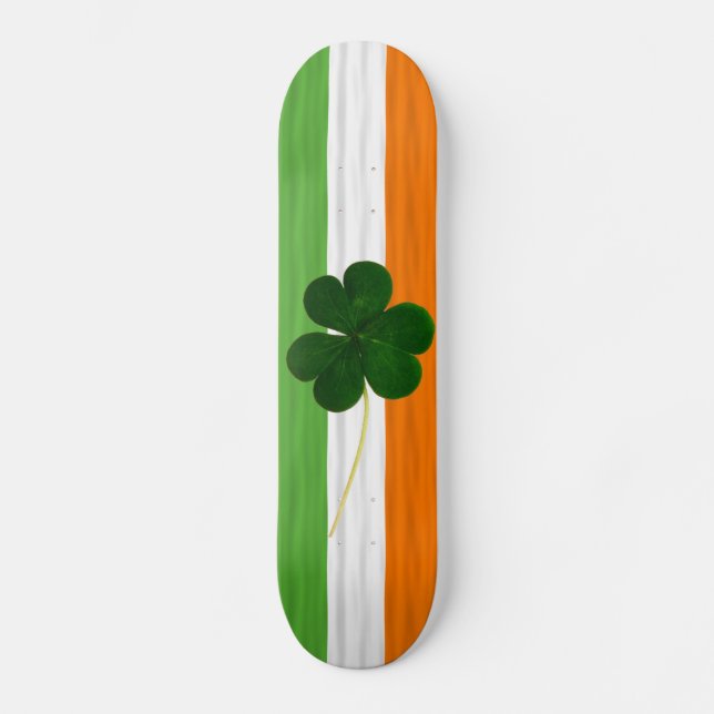 Skateboard Bonne St. Patrick's Day Irlandais Drapeau Shamrock (Recto)