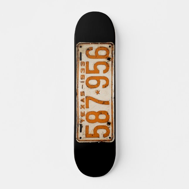 Skateboard Bonnie & Clyde License Plate (Devant)