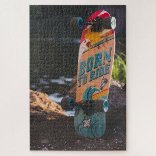 Skateboard Born To Ride Jigsaw Puzzle