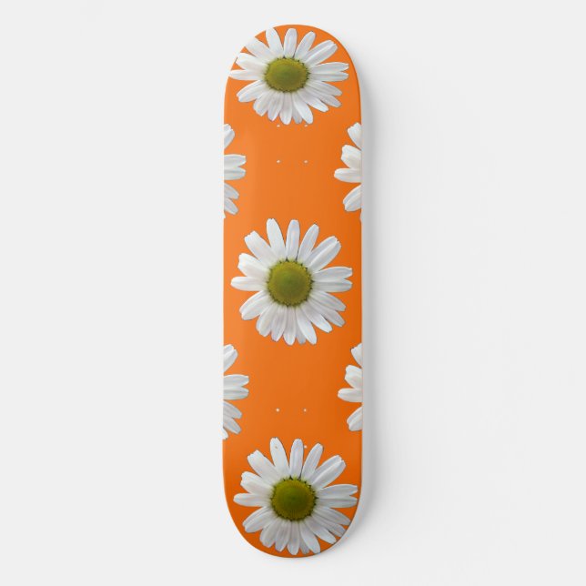 Skateboard Bouches blanches sur orange (Recto)