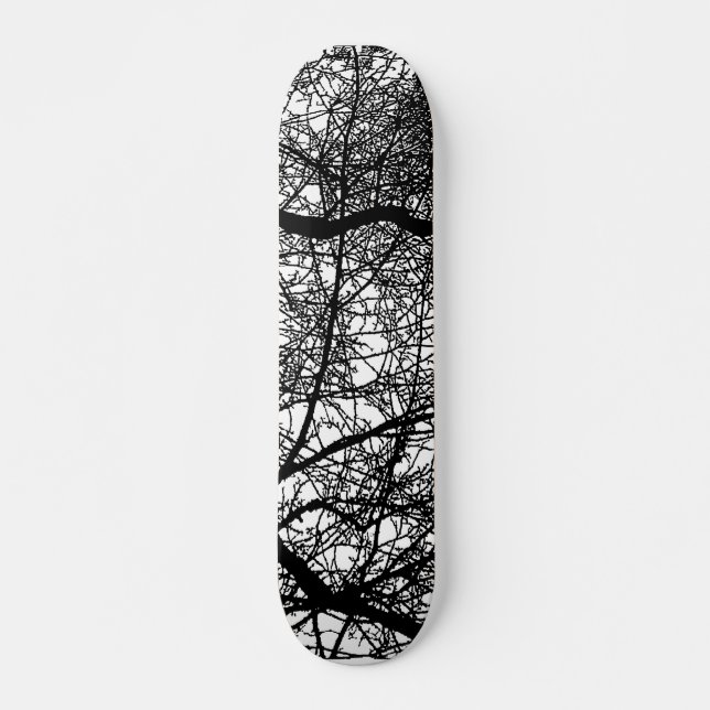Skateboard Branches arborescentes en blanc (Devant)