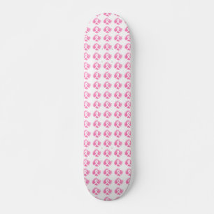 Skateboard Breast Cancer Awareness Ribbon Watercolor
