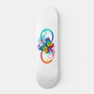 Skateboard Bright infinity with rainbow butterfly