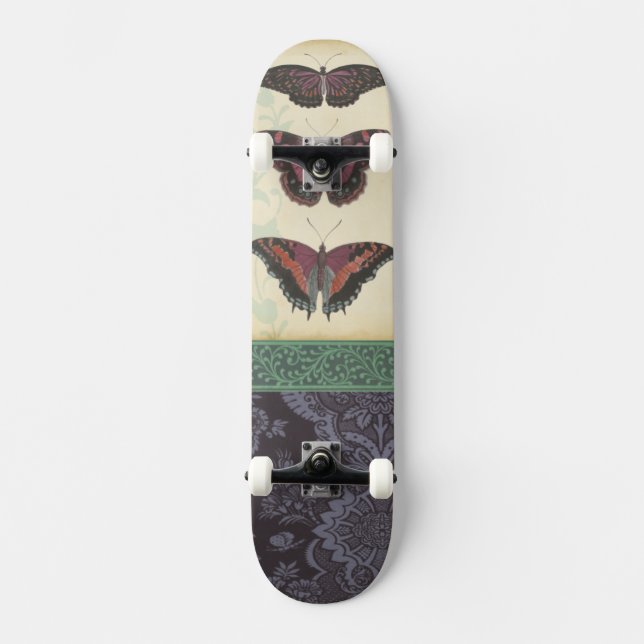 Skateboard Brocade à papillon décoratif par Vision Studio (Recto)