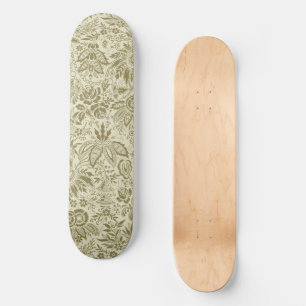 Skateboard Broderie botanique papier peint toile florale moti