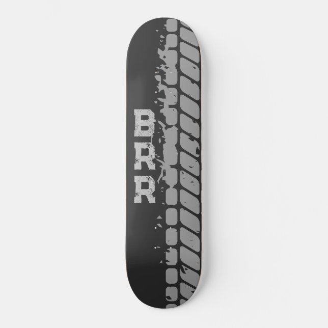 Skateboard BrR Logo Gris Lettres Pneus Treads (Recto)