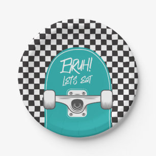 Skateboard Bruh! Birthday Paper Plates