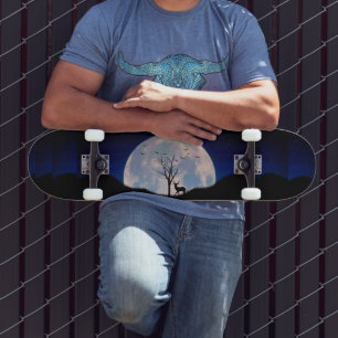 Skateboard Buck avec Big Rack contre la Pleine lune